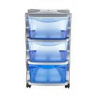 Bama – Stapelbare Kommode – 3 Schubladen – Silberfarben 